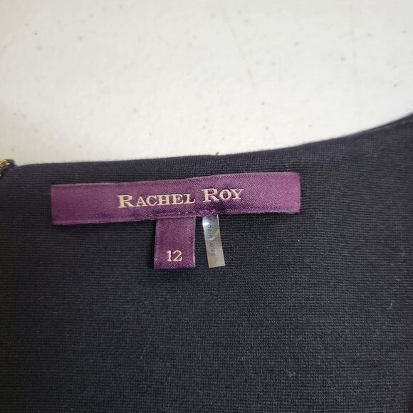 Rachel Roy Elegant Black and Olive Green Ponte Stretch Dress - Picture 8 of 10